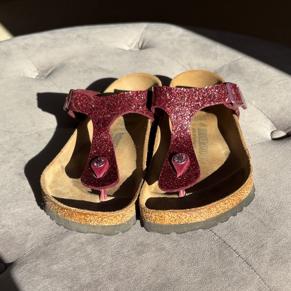 Birkenstock Sparkly Burgundy Sandals - Picture 7 of 10